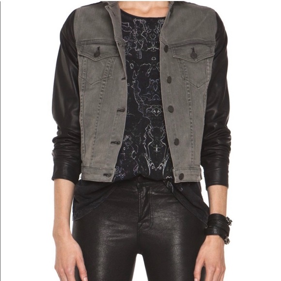 Rag and bone military/leather jacket - Picture 3 of 3